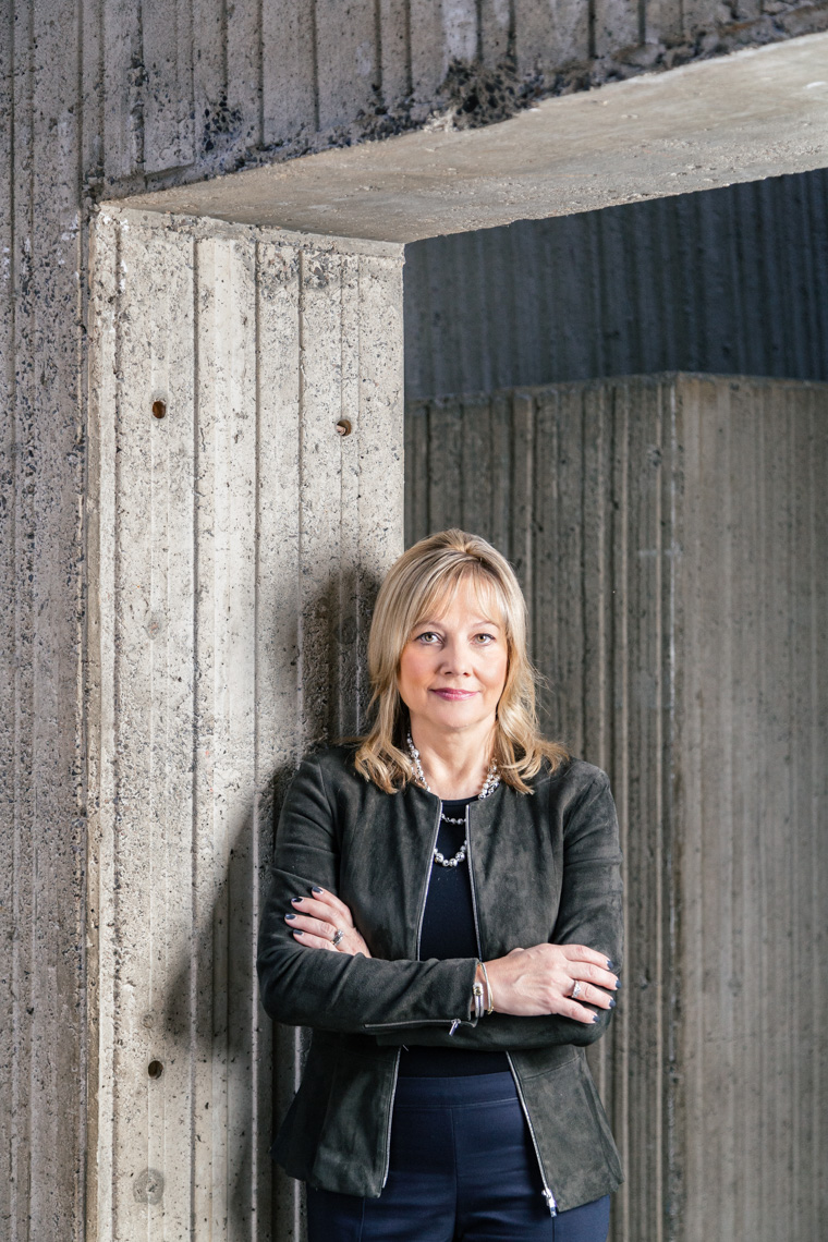 Detroit Editorial Portrait Photographer, Mary Barra, CEO of General Motors, photographed at General Motors World Headquarters in Detroit, Michigan. 